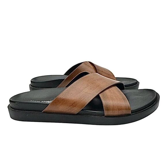 Stacy Adams Daniel Cross Strap Mens Slide Sandal - Brown Pre-Owned Size 10 M - Picture 5 of 10